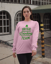 Load image into Gallery viewer, Irsih Drinking Team Green Shamrock St Patrick's Day Unisex Long Sleeve