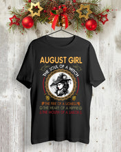 Load image into Gallery viewer, Birthday Gift For August Girl The Soul Of A Witch Guys Tee