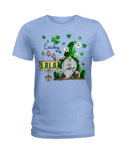 Load image into Gallery viewer, Leprechaun Gnome One Lucky Lala Clover St Patrick's Day Gift Ladies Tee