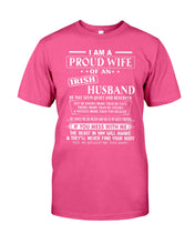 Load image into Gallery viewer, I Am A Proud Wife Of An Irish Husband Gift For Family Guys Tee