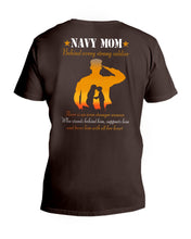 Load image into Gallery viewer, Son Gift For Navy Mom Behind Every Strong Soldier Guys V-Neck