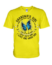 Load image into Gallery viewer, Blue Butterfly Gift For Angel Grandma Your Wings Were Ready Guys V-Neck