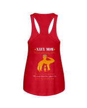 Load image into Gallery viewer, Son Gift For Navy Mom Behind Every Strong Soldier Ladies Flowy Tank