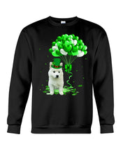 Load image into Gallery viewer, White Husky Patrick Balloons St. Patrick's Day Color Changing Mug Sweatshirt