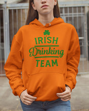 Load image into Gallery viewer, Irsih Drinking Team Green Shamrock St Patrick's Day Hoodie