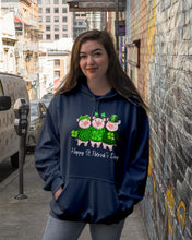 Load image into Gallery viewer, Pig Wear Plaid Shirt And Top Hat St Patrick's Day Gift Hoodie
