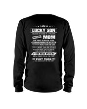 Load image into Gallery viewer, Lucky Son Who Raised By A Freaking Awesome April Mom Unisex Long Sleeve