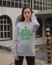 Load image into Gallery viewer, Irsih Drinking Team Green Shamrock St Patrick's Day Unisex Long Sleeve