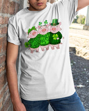 Load image into Gallery viewer, Pig Wear Plaid Shirt And Top Hat St Patrick's Day Gift Guys Tee