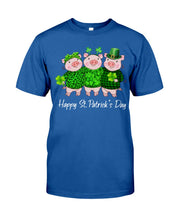 Load image into Gallery viewer, Pig Wear Plaid Shirt And Top Hat St Patrick's Day Gift Guys Tee