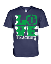 Load image into Gallery viewer, Teaching Love Clover St Patrick's Day Gift Guys V-Neck