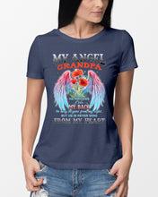 Load image into Gallery viewer, My Angel Grandpa Who Watched Over My Back Ladies Tee