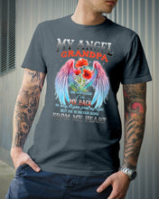 Load image into Gallery viewer, My Angel Grandpa Who Watched Over My Back Guys Tee