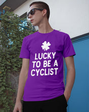 Load image into Gallery viewer, Lucky To Be A Biker Pilot Clover St Patrick's Day Gift Guys Tee