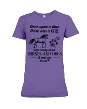 Load image into Gallery viewer, There Was A Girl Who Really Loved Horses And Dogs Ladies Tee