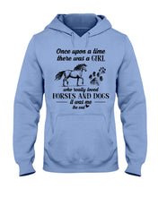 Load image into Gallery viewer, There Was A Girl Who Really Loved Horses And Dogs Hoodie