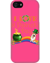 Load image into Gallery viewer, Corgi Sitting On Rainbow I Love St Patrick's Day Gift For Dog Lovers Phone case