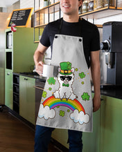Load image into Gallery viewer, Llama Sitting On Rainbow Clovers St Patrick's Day Gift Apron