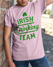 Load image into Gallery viewer, Irsih Drinking Team Green Shamrock St Patrick's Day Guys Tee