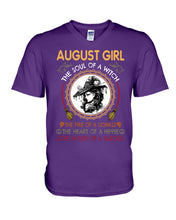 Load image into Gallery viewer, Birthday Gift For August Girl The Soul Of A Witch Guys V-Neck
