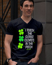Load image into Gallery viewer, Lovely Clover Smiling I Teach The Cutest Clovers In The Patch St Patrick's Day Gift Guys V-Neck