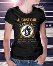 Load image into Gallery viewer, Birthday Gift For August Girl The Soul Of A Witch Ladies Tee