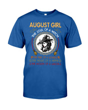 Load image into Gallery viewer, Birthday Gift For August Girl The Soul Of A Witch Guys Tee