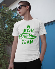 Load image into Gallery viewer, Irsih Drinking Team Green Shamrock St Patrick's Day Guys Tee