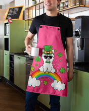 Load image into Gallery viewer, Llama Sitting On Rainbow Clovers St Patrick's Day Gift Apron