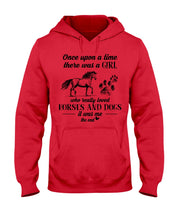 Load image into Gallery viewer, There Was A Girl Who Really Loved Horses And Dogs Hoodie