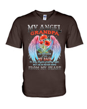 Load image into Gallery viewer, My Angel Grandpa Who Watched Over My Back Guys V-Neck