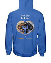Load image into Gallery viewer, Horses From Our First Kiss Custom Name Gift For Girlfriend Hoodie