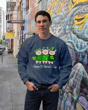 Load image into Gallery viewer, Pig Wear Plaid Shirt And Top Hat St Patrick's Day Gift Sweatshirt