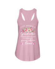 Load image into Gallery viewer, Just When A Grandmother Thinks Her Work Is Finished Ladies Flowy Tank