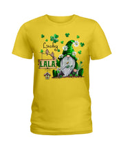 Load image into Gallery viewer, Leprechaun Gnome One Lucky Lala Clover St Patrick's Day Gift Ladies Tee