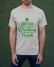 Load image into Gallery viewer, Irsih Drinking Team Green Shamrock St Patrick's Day Guys Tee