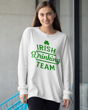 Load image into Gallery viewer, Irsih Drinking Team Green Shamrock St Patrick's Day Unisex Long Sleeve