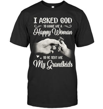 Load image into Gallery viewer, God Sent Me My Grandkids Gift For Grandma Guys Tee