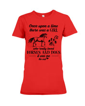 Load image into Gallery viewer, There Was A Girl Who Really Loved Horses And Dogs Ladies Tee