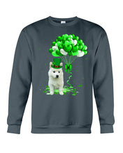 Load image into Gallery viewer, White Husky Patrick Balloons St. Patrick's Day Color Changing Mug Sweatshirt