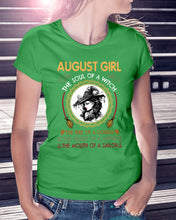Load image into Gallery viewer, Birthday Gift For August Girl The Soul Of A Witch Ladies Tee