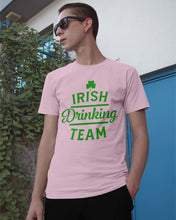 Load image into Gallery viewer, Irsih Drinking Team Green Shamrock St Patrick's Day Guys Tee