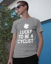 Load image into Gallery viewer, Lucky To Be A Biker Pilot Clover St Patrick's Day Gift Guys Tee