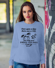 Load image into Gallery viewer, There Was A Girl Who Really Loved Horses And Dogs Sweatshirt
