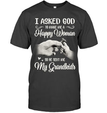 Load image into Gallery viewer, God Sent Me My Grandkids Gift For Grandma Guys Tee