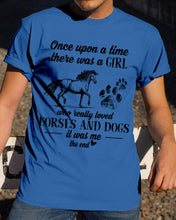 Load image into Gallery viewer, There Was A Girl Who Really Loved Horses And Dogs Guys Tee