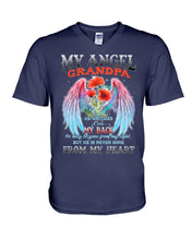 Load image into Gallery viewer, My Angel Grandpa Who Watched Over My Back Guys V-Neck