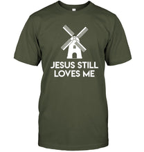 Load image into Gallery viewer, Windmill Jesus Still Loves Me Bachelorette Gift Guys Tee