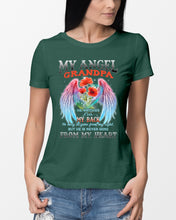 Load image into Gallery viewer, My Angel Grandpa Who Watched Over My Back Ladies Tee