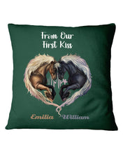Load image into Gallery viewer, Horses From Our First Kiss Custom Name Gift For Girlfriend Pillow Cover